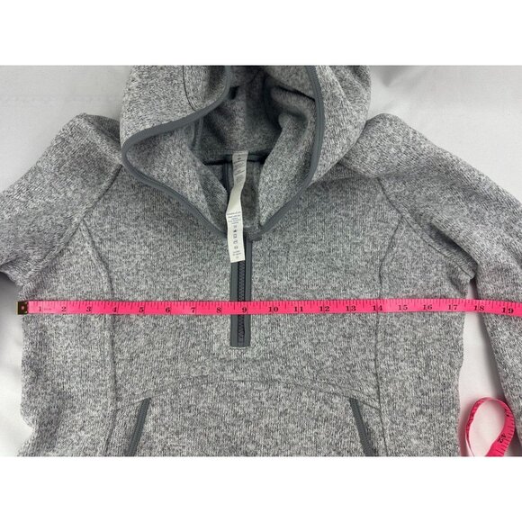 Lululemon Fleece and Thank You Pullover Hoodie Sweater Heathered White Gray 6 - Picture 6 of 7